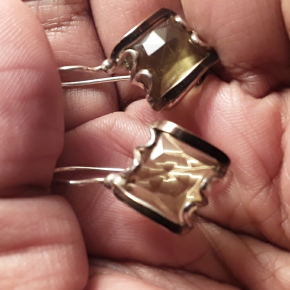 Genuine Agam Treasures Sterling Silver and 14K Rose Gold Smoky Quartz Earrings - Picture 4 of 7